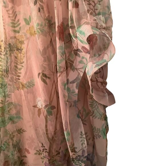 PatBO Floral Printed Tulle Full Length Dress Beaded Sequin Embroidered 6 NWT - Picture 5 of 13